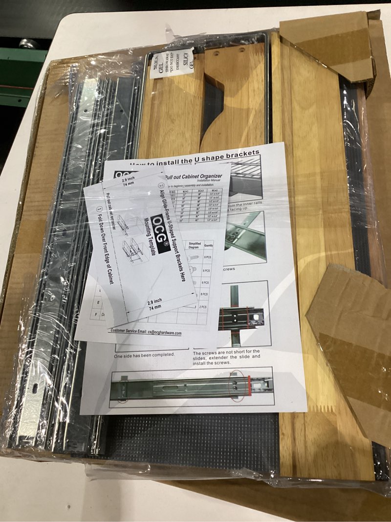 Condition photo showing New/Like New for OCG Pull Out Drawers For Kitchen Cabinets 14" W x 21" D, Slide out Wood Drawer Shelf, Pull Out Shelves for Base Cabinet Organization in Kitchen, Pantry, Bathroom 14W21D, 1 Tier