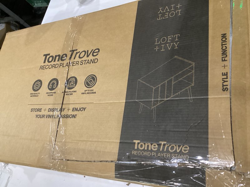 Condition photo showing As Is for tone trove record player stand 