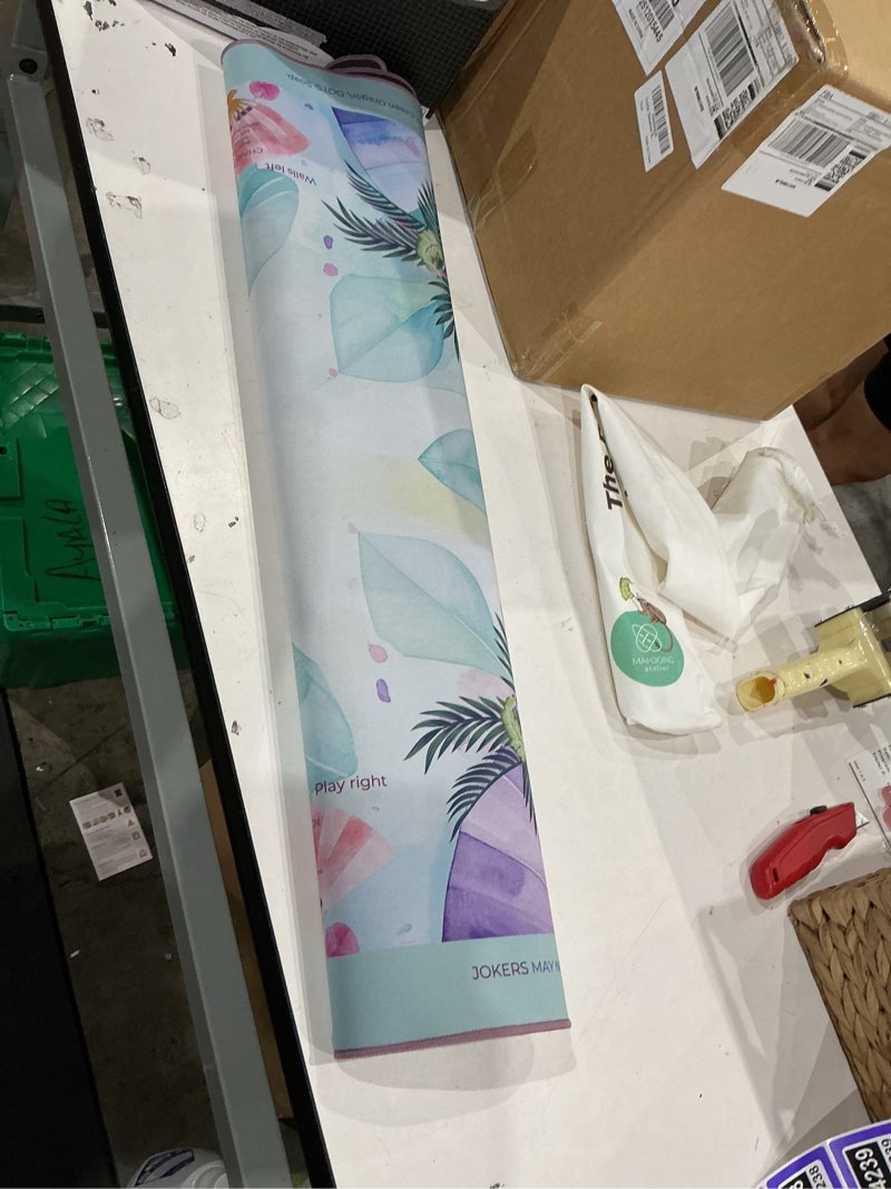 Condition photo showing Good Condition for american mahjong mat – 31.5 x 31.5 inch non slip noise reducing padded game table mat for american mah jongg with canvas carrying bag, pop bold colorful vibrant design