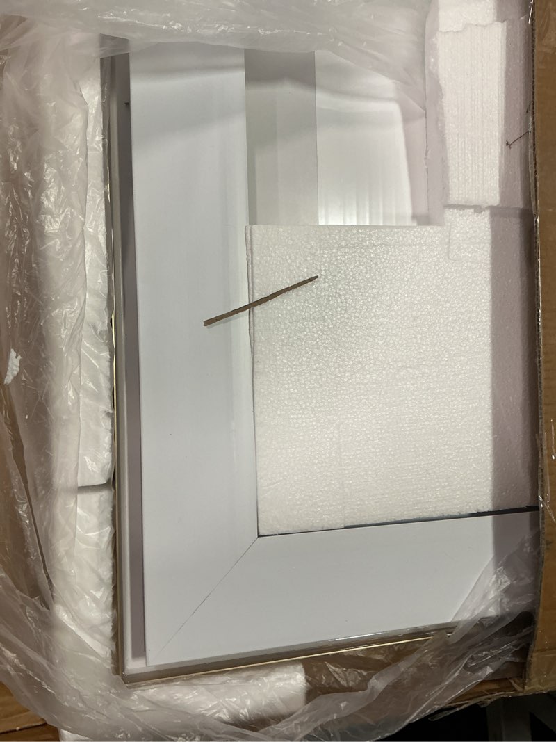 Condition photo showing Good Condition for TETOTE 24 x 32 Bathroom LED Mirror Brushed Gold Metal Frame Frontlit & Backlit Vanity Mirror Anti-Fog Stepless Dimmable 3 Colors White/Warm/Natural Mirror with Lights Wall-Mounted 32"L x 24"W Brushed Gold