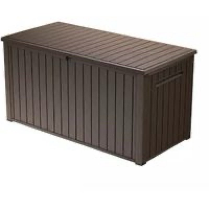 Keter 261578 170 Gal. Resin Deck Box Large Indoor/Outdoor Storage, Brown