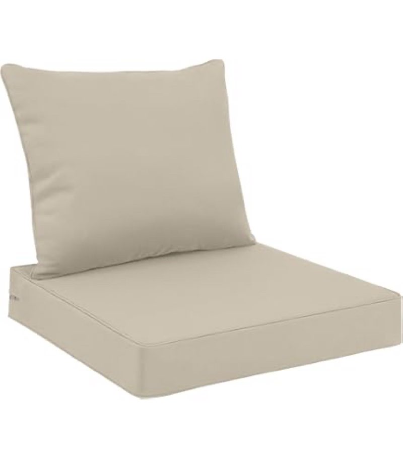 Pakunoda Premium Outdoor Seat Cushion Chair Cushions for Patio Furniture 24 L X 24 W X 5 H Waterproo