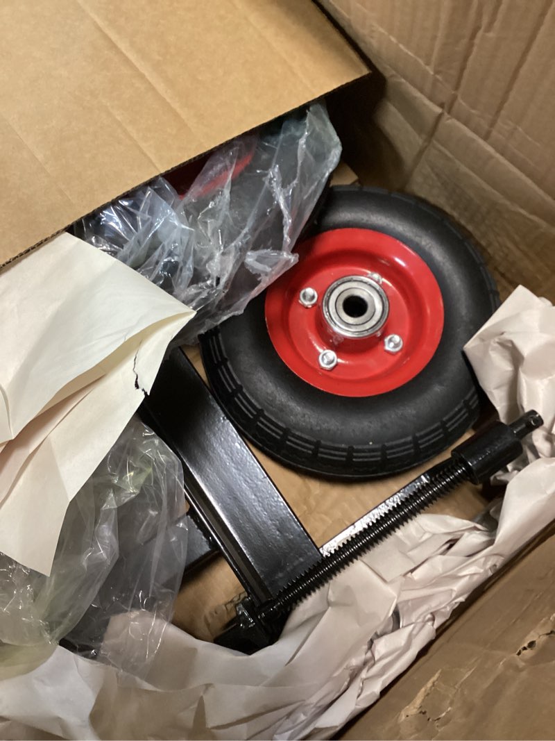 Condition photo showing As Is for heavy duty panel dolly & slab mover for one-person transport, drywall dolly with adjustable clamps & all-terrain solid wheels, 1000lbs capacity for live edge slabs, plywood tool for woodworkers black 1