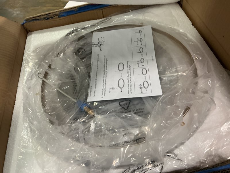 Condition photo showing Good Condition for Vikaey Modern LED Flush Mount Ceiling Light, 8 Rings Gold Close to Ceiling Light Fixtures, Living Room Lighting Ceiling Lamp for Dining Room, Bedroom, Kitchen, 4000K Not Dimmable 8-Light Gold