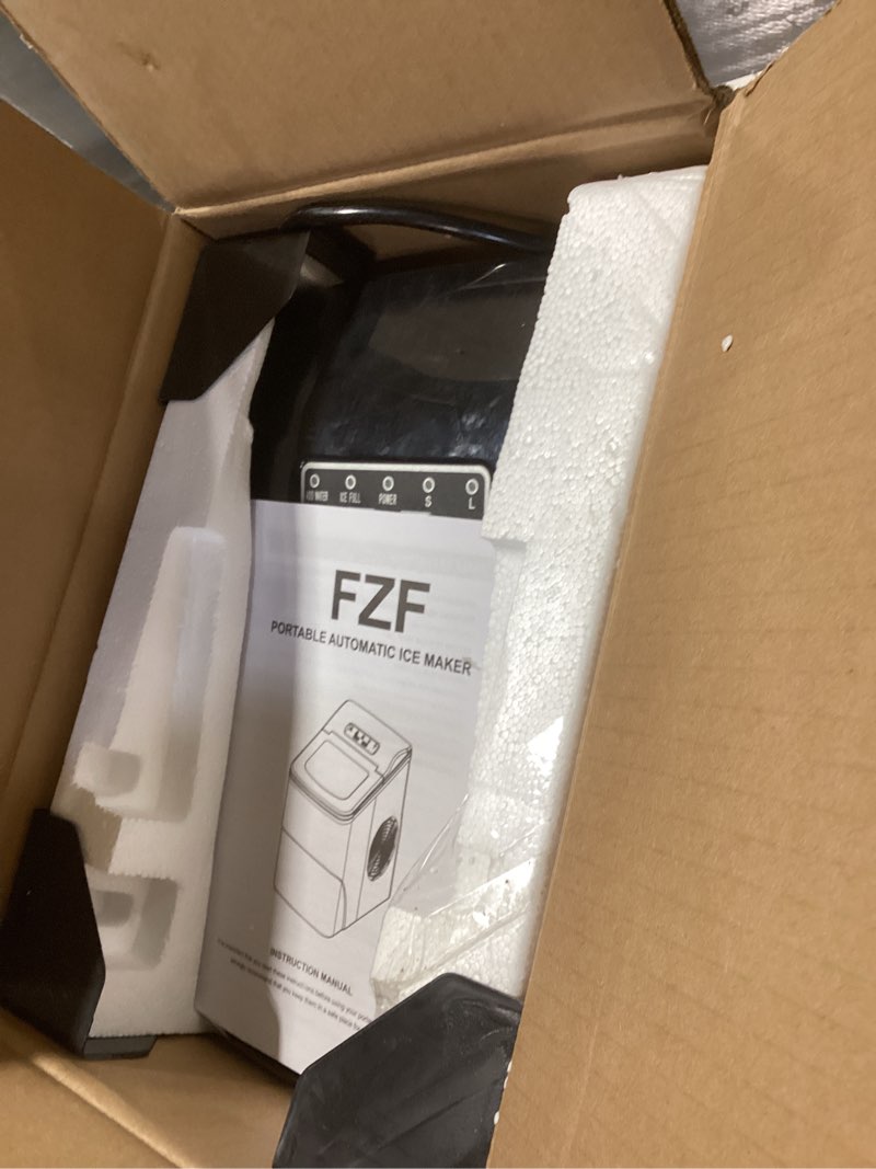 Condition photo showing As Is for Ice Makers Countertop, Self-Cleaning Function, Portable Electric Ice Cube Maker Machine, 9 Bullet Ice Ready in 6 Mins, 26lbs 24Hrs with Ice Bags and Scoop Basket for Home Bar Camping RV(Black) Bullet Ice - 26lbs Black(Limited Edition) 1