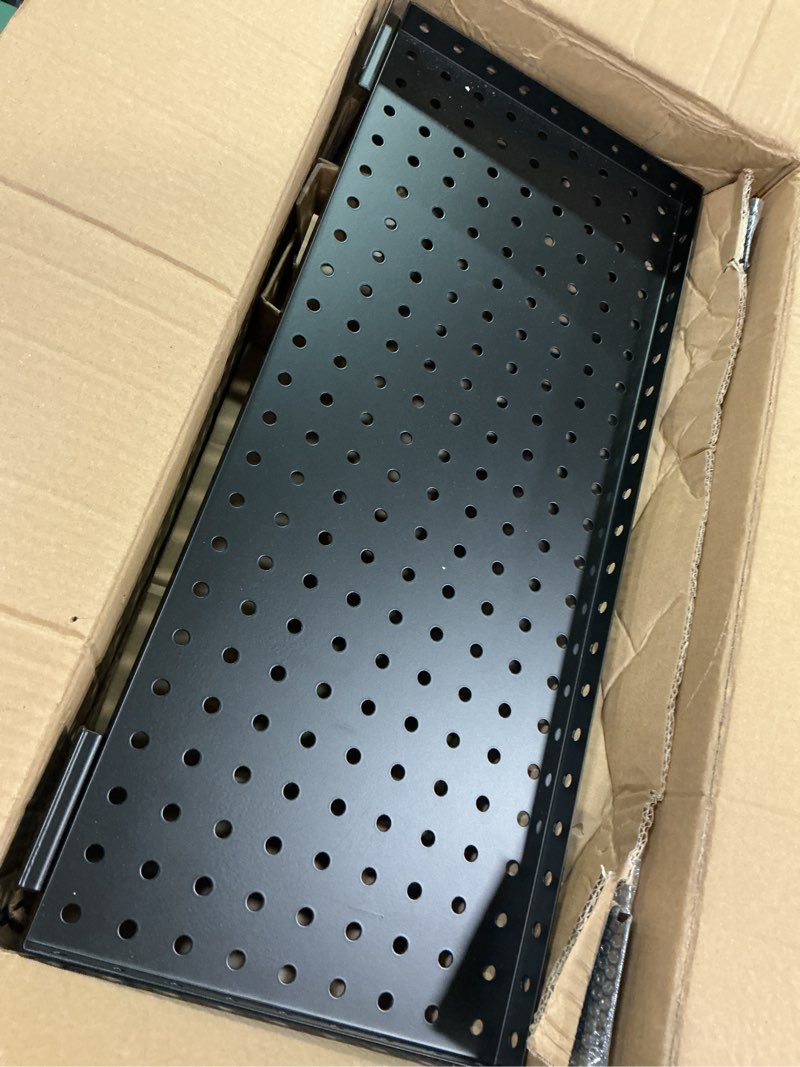 Condition photo showing Good Condition for Slatwall Shelves 24 Inch, Slatwall Accessories for Retail, Garage, Home Storage, Heavy Duty Slat Wall Hanging Shelf (2, Black) 2 Black