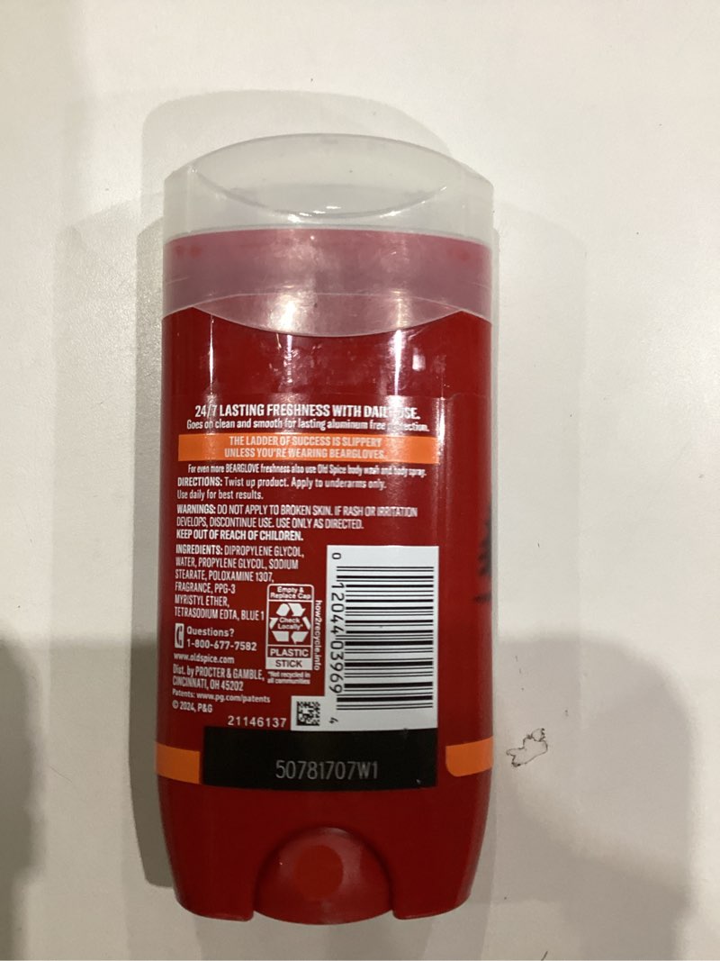 Condition photo showing item condition for Old Spice Aluminum Free Deodorant for Men, 24/7 Odor Protection, 24/7 Freshness & Lasting Scent, Goes on Clear, Bearglove with Crisp Orchard Scent, 2.6 oz