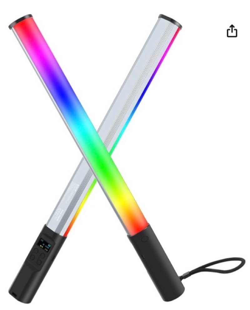 PULUZ 132 LEDs RGB Video Light, Handheld Stick Fill Light with Full Color, USB Rechargeable for YouT