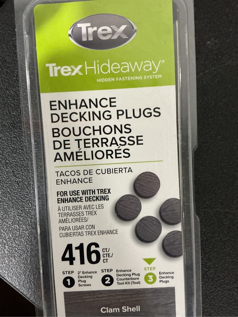 Condition photo showing Good Condition for trex hideaway 1 millimeters clam shell hidden deck fastener 936 square feet ( 416 -pack )