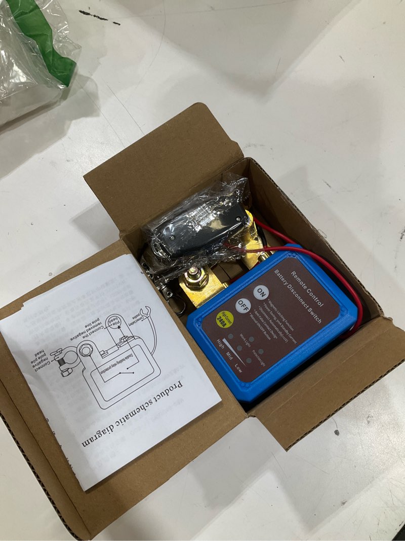 Condition photo showing Good Condition for remote battery disconnect switch 12v, 240a, upgrade smart voltage car kill switch anti-theft, prevent battery drain, remote battery kill switch for car, truck, rv (flat installation)