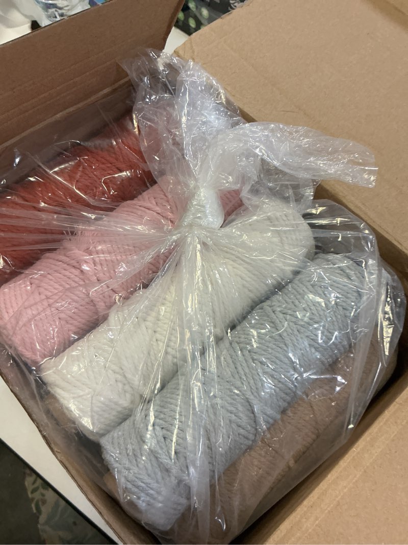 Condition photo showing New/Like New for timgle 20 rolls macrame cord 3 mm x 875 yards cotton macrame rope 4 strands natural twisted string c