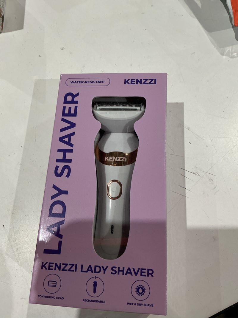 Condition photo showing As Is for kenzzi lady shaver rechargeable electric shaver for women, wet & dry use, water-resistant, contouring head