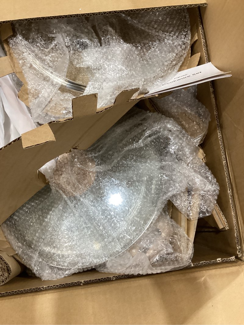 Condition photo showing Good Condition for CAROTE 21Pcs Pots and Pans Set, Nonstick Cookware Sets, White Granite Induction Cookware Non Stick Cooking Set w/Frying Pans & Saucepans(PFOS, PFOA Free) Cream White 21 Piece