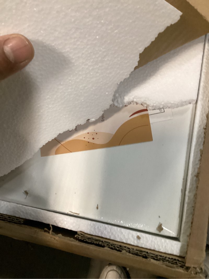 Condition photo showing Good Condition for Dreamland 32 Inches Floating Shelves for Wall, 9.3" Deep Long Floating Shelves Set of 2, Large Display & Storage Shelf, Wall Shelf for Bathroom Bedroom Living Room Kitchen Office, White White 32 Inch,Set of 2