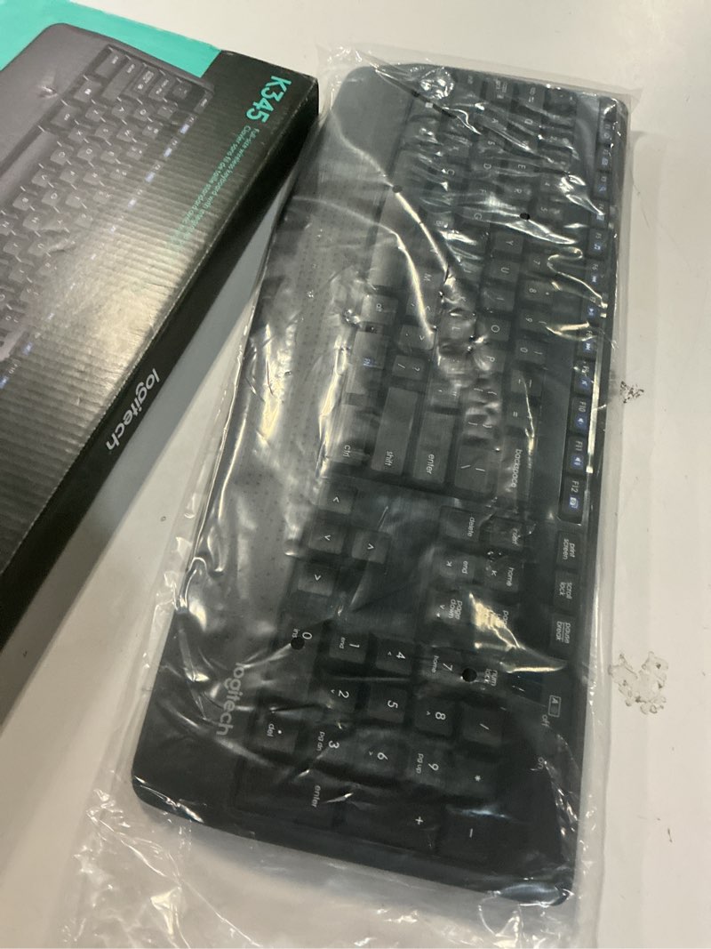 Condition photo showing New/Like New for Logitech K345 Wireless Keyboard - Full-Sized Keyboard with Palm Rest, 2.4 GHz Wireless USB Receiver - for PC, Laptop Keyboard 1 Pack