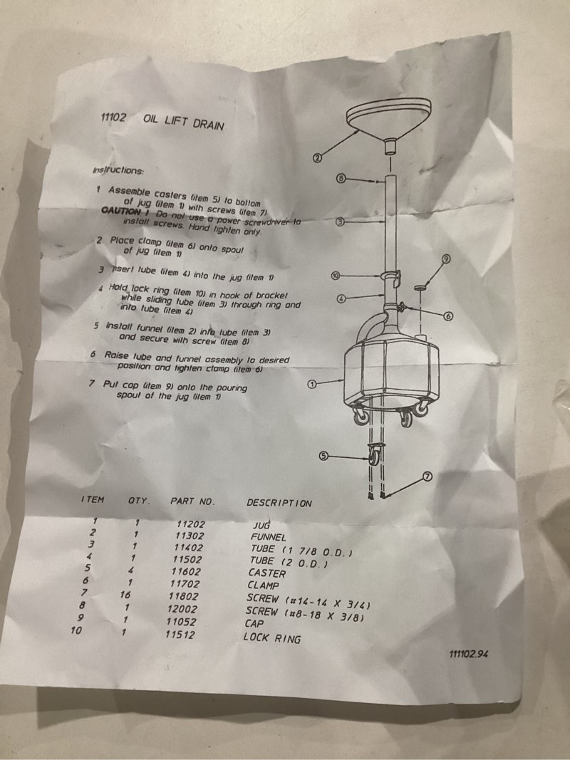 Oil lift drain
