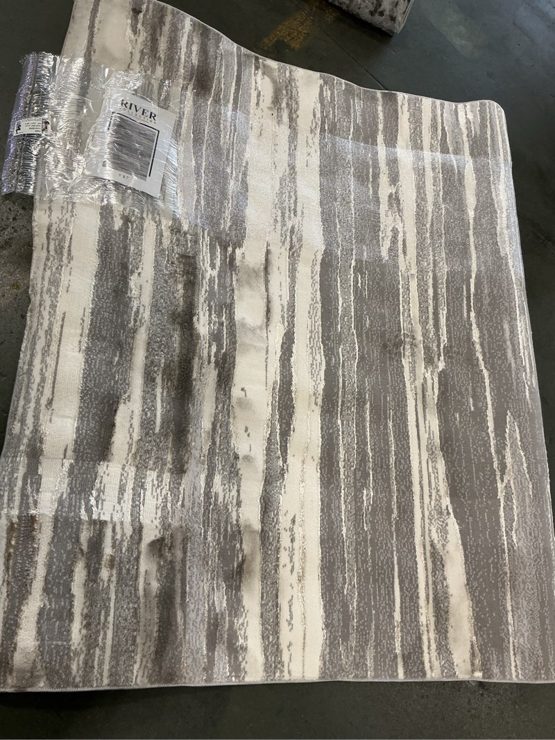 RIVER area rug 5’x7’ grey / bone 