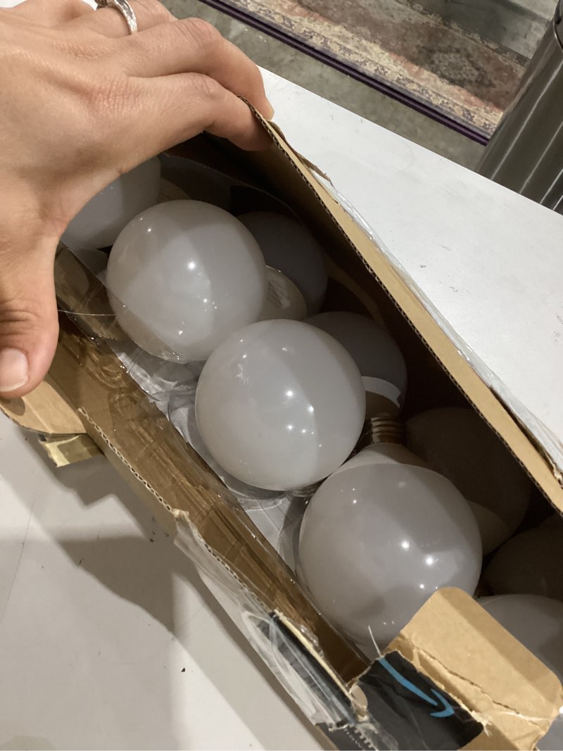 Condition photo showing Good Condition for bubo vanity light bulbs 60 watt equivalent, bathroom light bulb daylight white 5000k, round globe bulbs, g25 led bulbs 800 lumens, e26 medium base, 7w, non-dimmable, 12 pack daylight white 12 pack