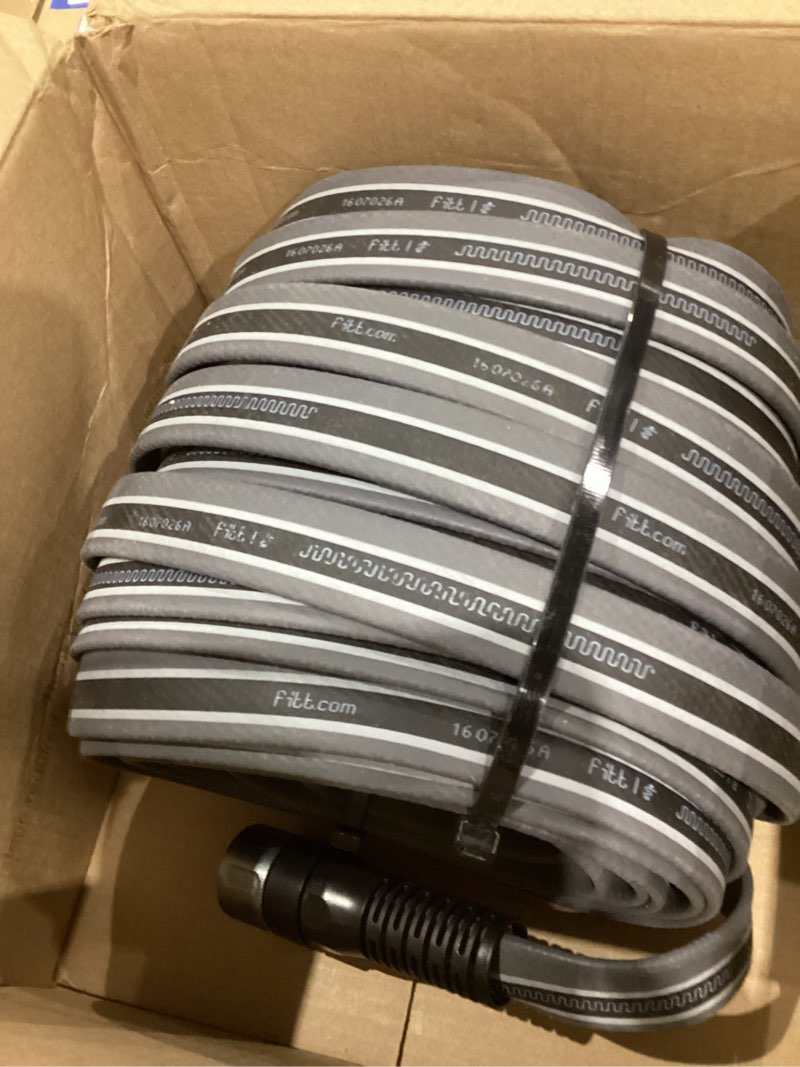 Condition photo showing Good Condition for continental premium garden black heavy duty cold water garden hose, 5/8in inside diameter x 100ft length, male x female garden hose thread black 100ft