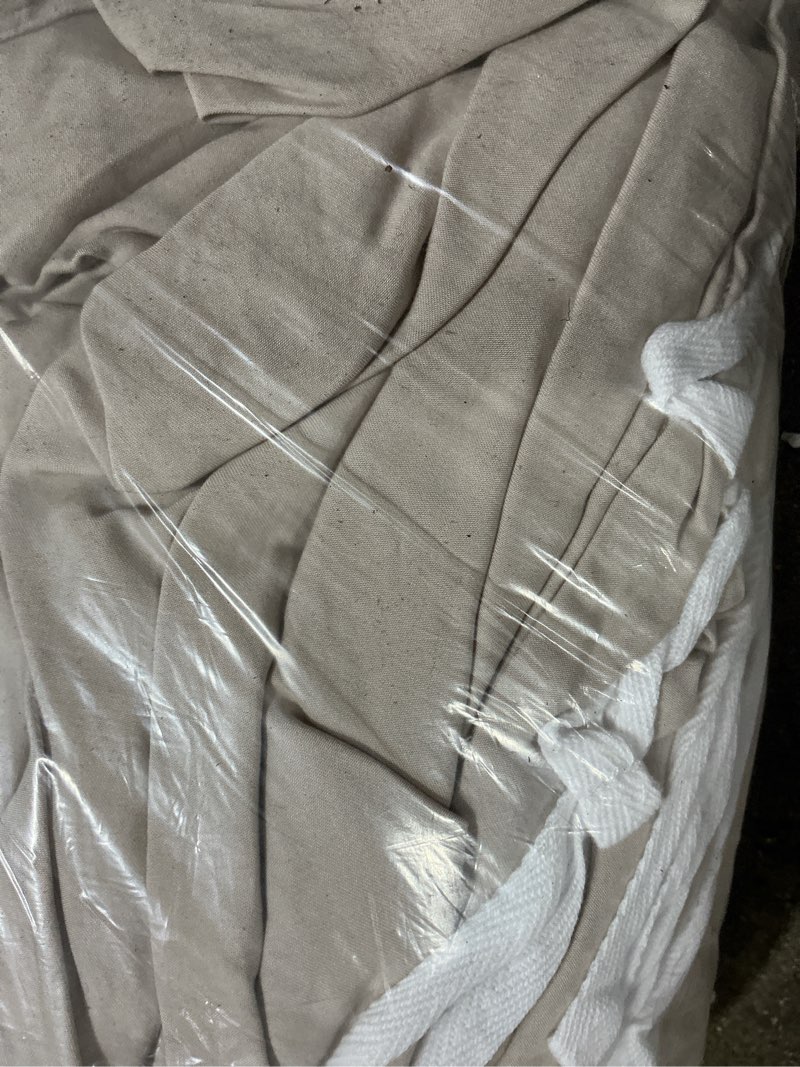 Condition photo showing As Is for incomplete bamboo duvet cover set, sand