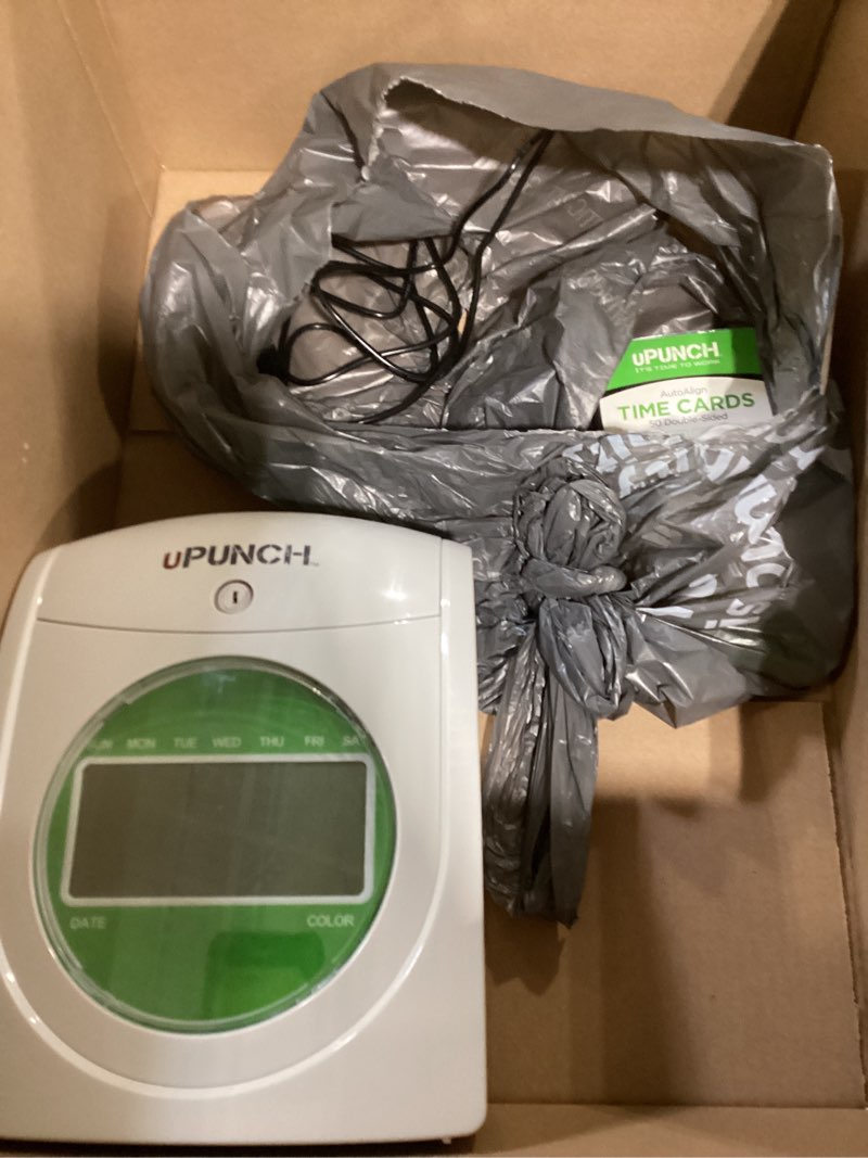uPunch HN1500 Starter Time Clock Bundle for Small Business: Employee Punch Clock System with 100 Time Cards, Card Rack, and Ribbon
INCOMPLETE 