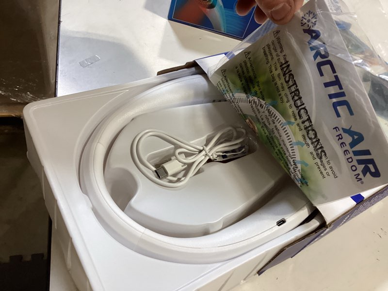 Condition photo showing Good Condition for arctic air freedom neck cooler, portable neck fan with 3 fan speeds, usb charging, 6-hour battery