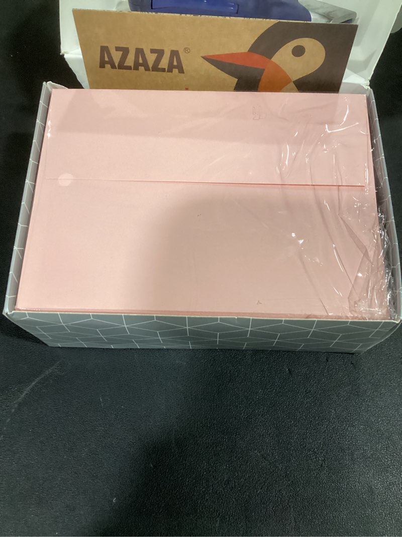 Condition photo showing Good Condition for 100 Pack A7 Pink Pastel Invitation 5x7 Envelopes - Self Seal, Square Flap,Perfect for Baby Shower, 5x7 Cards, Weddings, Birthday, Invitations, Graduation, 5.25 x 7.25 Inches (Rose Pink) A7(5.25x7.25 in) - 100 Pack Rose Pink