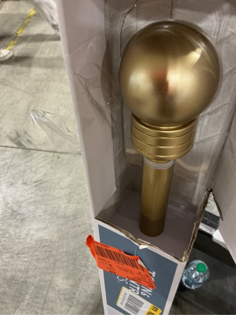 Condition photo showing New/Like New for modern sphere 36 in. x 72 in. matte gold single curtain rod