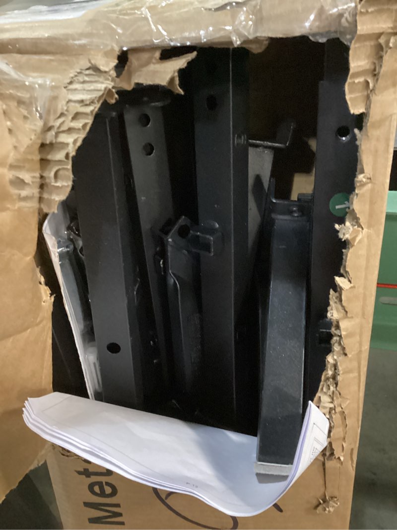 Condition photo showing As Is for queen size floating metal bed frame with smart led lights & charging station, metal platform bed base no box spring needed, easy assembly, noise free with charging station queen