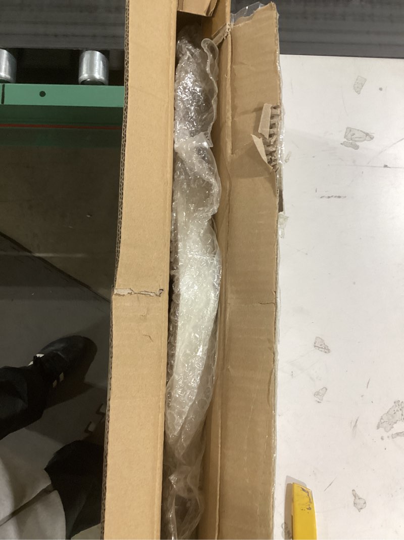 Condition photo showing As Is for Sintosin Farmhouse Arched Window Frame Wall Decor 44 X 24 Inch, Hanging Distressed White Window Pane Wall Decor Living Room, Rustic Wooden Faux Windows for Bedroom Fireplace Entryway Style 1