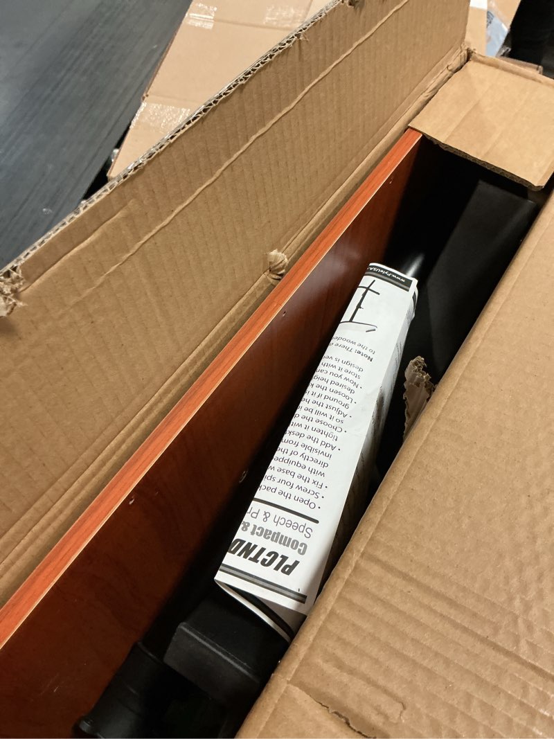 Condition photo showing Good Condition for pyle portable floor lectern podium stand-height adjustable steady standing design teacher speaker lecture classroom presentation stand, laptop computer book holder w/ slanted top shelf plctnd44,black