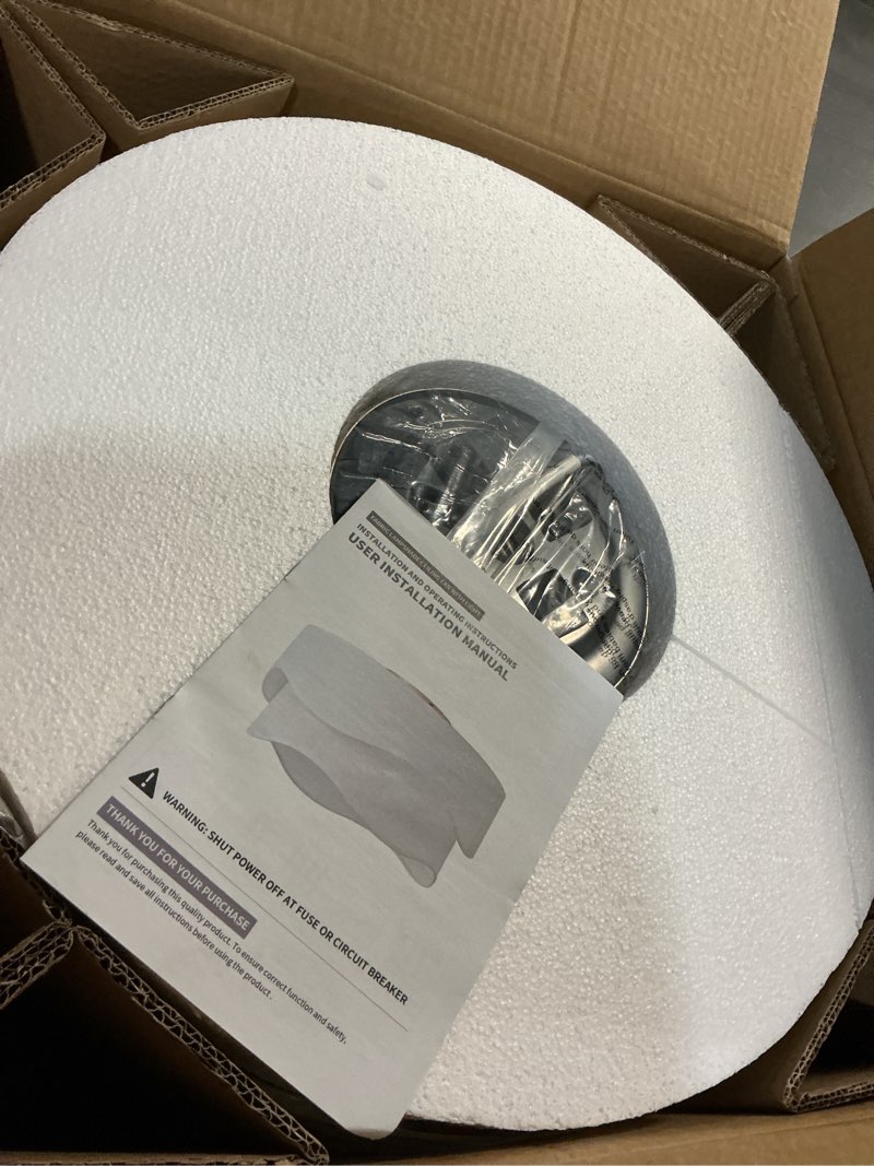 Condition photo showing Good Condition for flush mount ceiling fan with lights, 20" low profile boho ceiling fan with light remote control, caged with 6 speeds for bedroom, nursery, living room white