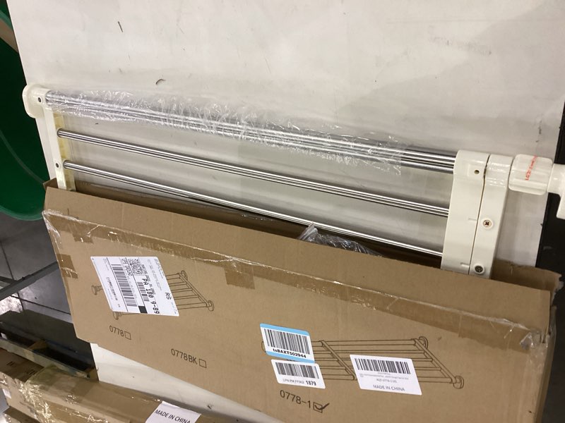 Condition photo showing New/Like New for Hershii Expandable Shelf Rod Closet System Heavy Duty Clothes Hanger Adjustable DIY Storage Organizer Shoe Rack 29.4 - 46.25 inches Ivory