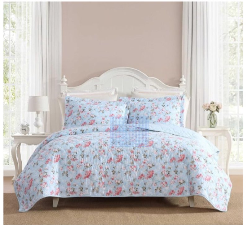 Laura Ashley - King Quilt Set, Super Soft Cotton Bedding with Matching Shams, Envelope Closure, Floral 