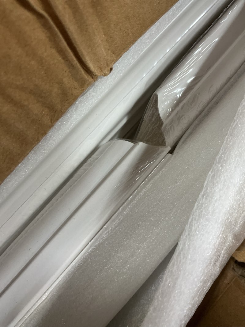 Condition photo showing New/Like New for Art3d Pre-Cut Wall Molding Set of 6 pcs, Ready-to-Assemble Wainscoting Panels for Interior Wall Décor Living Room Bedroom Accent Wall - Installed with Glue, 3 Top 3 Bottom White: Style 1