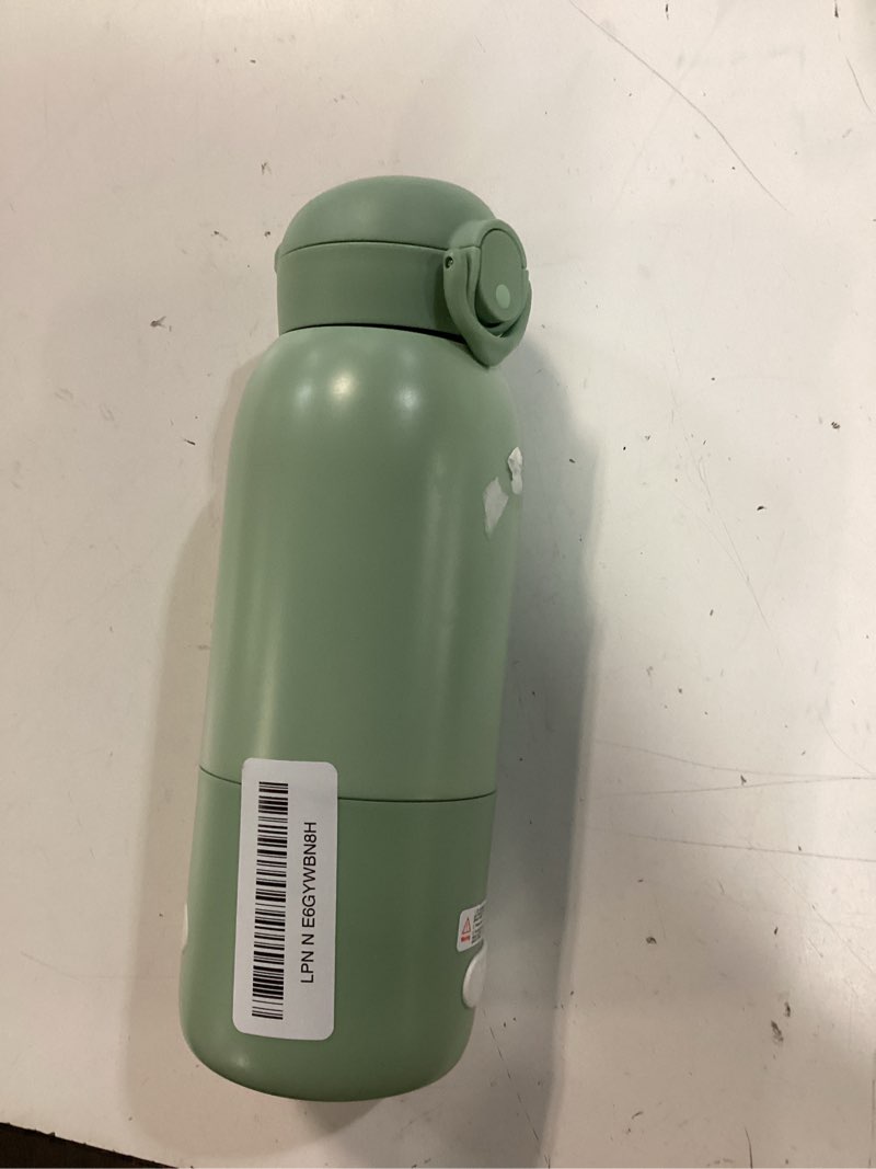 Condition photo showing As Is for portable bottle warmer for travel 12oz– 80w fast heating, 316 stainless steel, 11400mah rechargeable precise temp control & led display safety lock cordless travel warmer for baby breastmilk & formula verdant