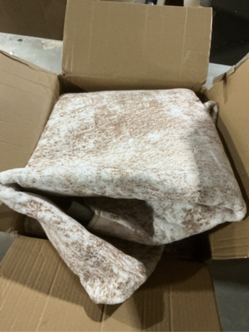 Condition photo showing Good Condition for 6ft round area rug - 6x6 abstract washable large soft foldable non slip rug neutral modern low pile carpet for living room bedroom nursery dining room farmhouse home office indoor - brown brown 6' x 6' (round)
