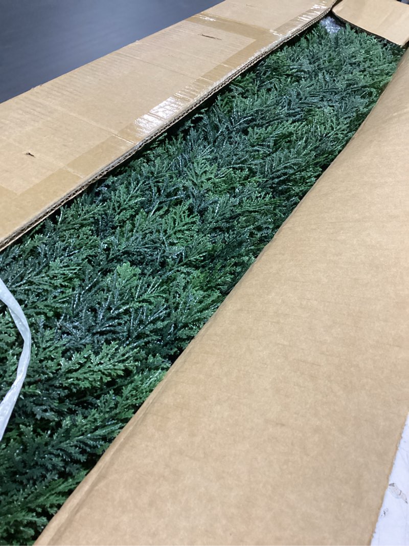 Condition photo showing Good Condition for Hananona 2 Pcs 4 Ft Artificial Topiary Cedar Trees, Outdoor Faux Pine Shrubs, Realistic Fake Greenery Plants UV Resistant Cypress Trees for Christmas Porch Front Door Decor (2, Green, 4 Ft)