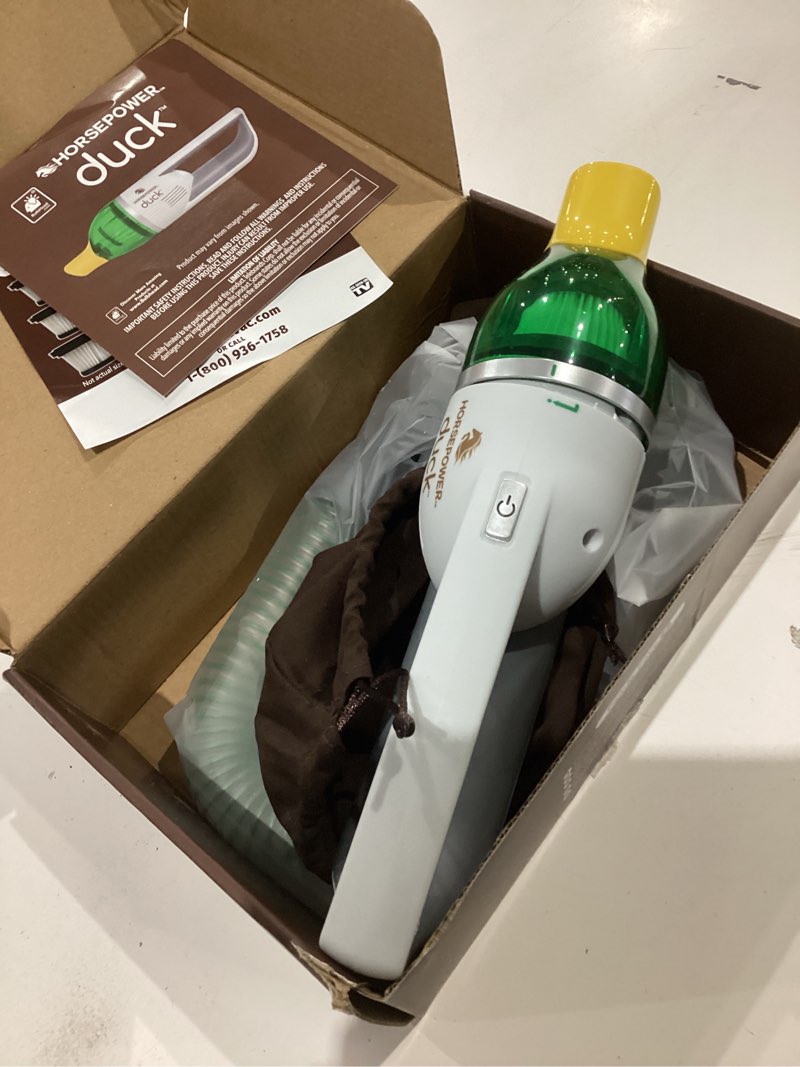 Condition photo showing As Is for horsepower duck bagless cordless filter bag compact vacuum