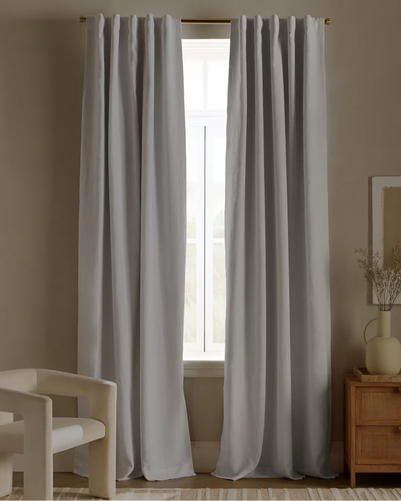 European Linen True Blackout Curtain  white  96x96