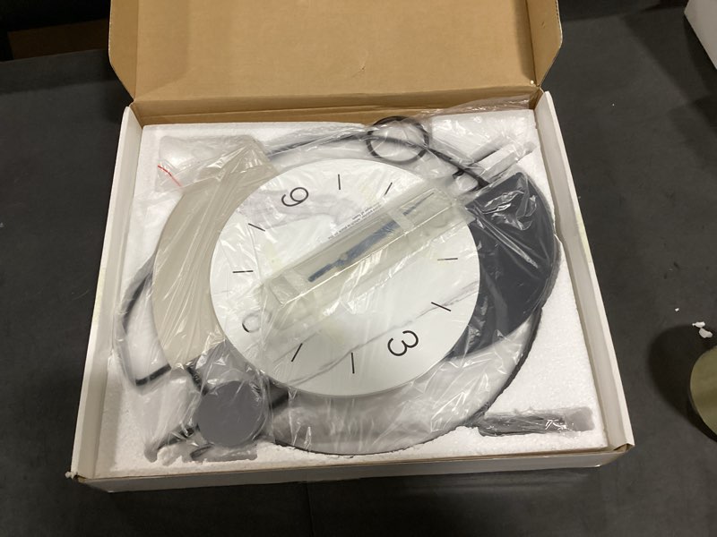 Condition photo showing Good Condition for wall clock, silent non-ticking quality quartz battery operated with pendulum, large wall clock for living room kitchen home bathroom bedroom wall decor, 13x21.65inch(black) black 13x21.65inch