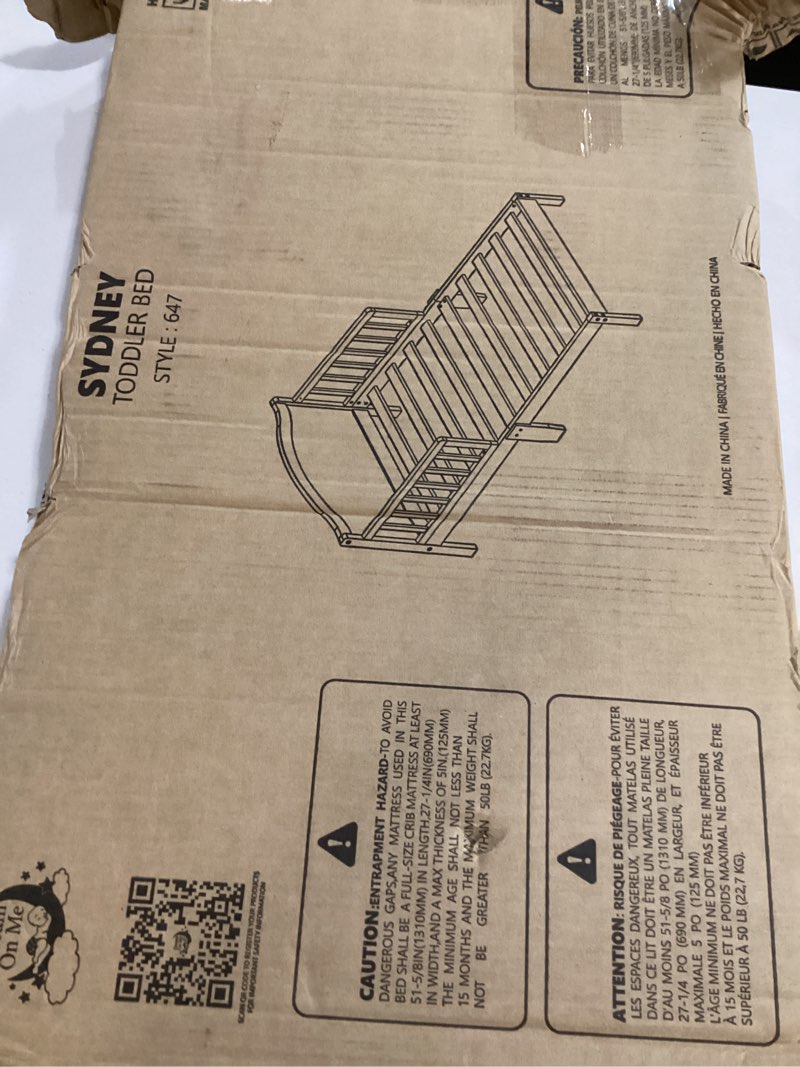 Condition photo showing Good Condition for Dream On Me Sydney Toddler Bed in White, Greenguard Gold Certified, JPMA Certified, Low To Floor Design, Non-Toxic Finish, Safety Rails, Made Of Pinewood