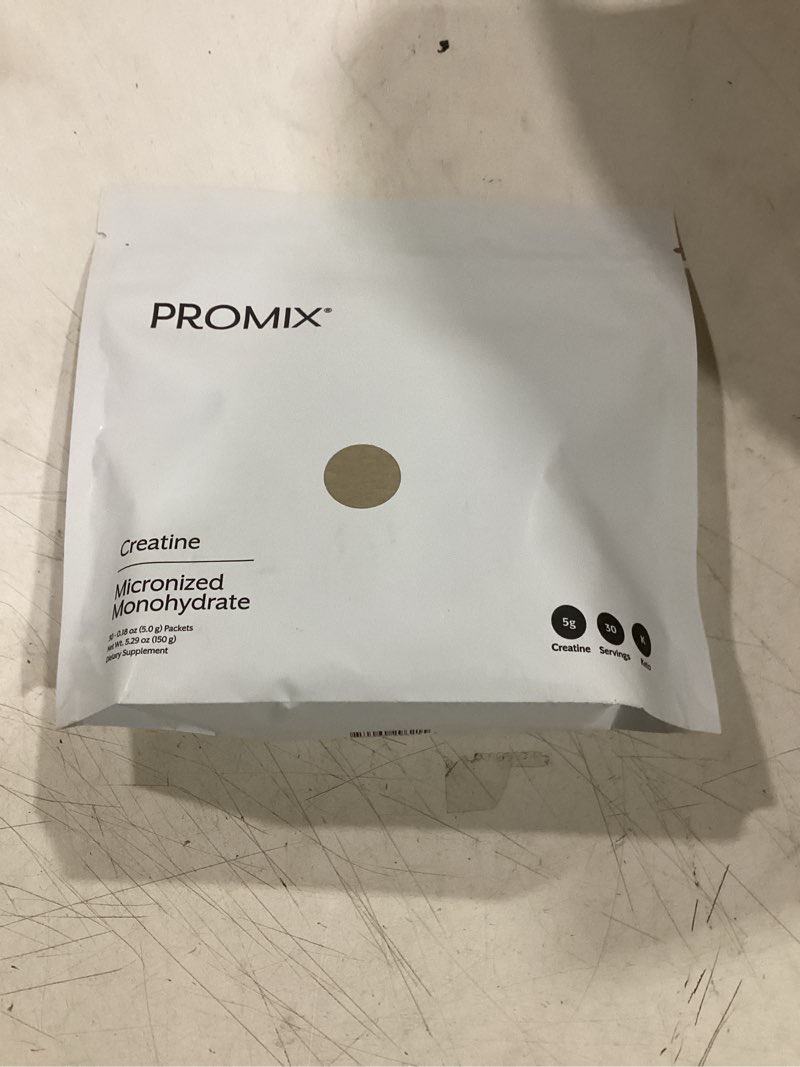Condition photo showing Good Condition for promix nutrition creatine monohydrate travel packs, 5g of micronized clean creatine for men and women, supports muscle growth & recovery, vegan - 30 servings 0.18 ounce (pack of 30)