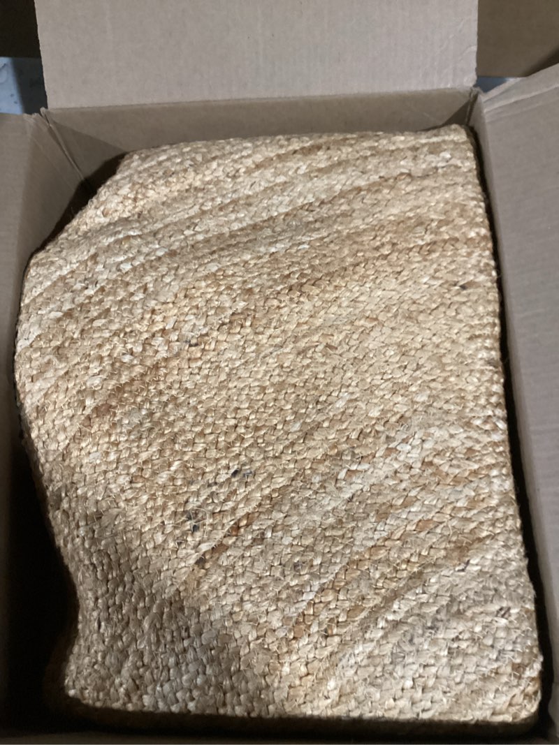 Condition photo showing item condition for Handcrafted Jute Braided Rug 5 Feet Round - 100% Natural Jute Area Rug - Rustic Farmhouse Boho Accent Rug for Living Room Bedroom Kitchen Entryway Reversible Handwoven Floor Rug Natural 5' (Round)