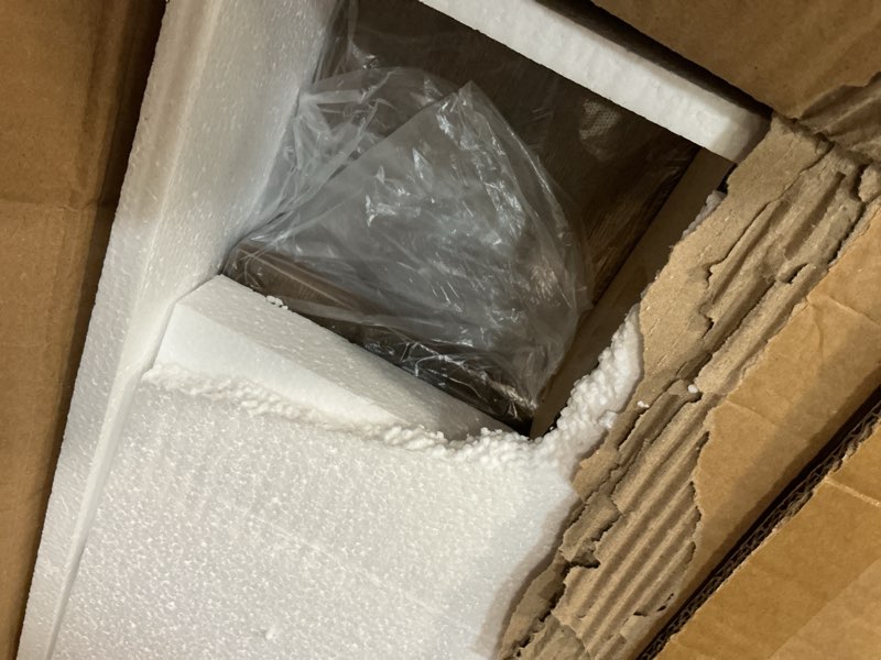 Condition photo showing New/Like New for Record Player Stand with Vinyl Storage, Vinyl Record Storage Cabinet Holds Up to 150 Albums, End Table for Record Player, Turntable Stand for Living Room, Brown Brown Standard