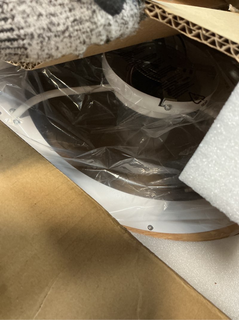 Condition photo showing New/Like New for 20” Ceiling Fan with Light, 3 Color Dimmable LED, 6 Speeds,Reversible DC Motor, Wooden Flush Mount Low Profile Ceiling Fans with Lights and Remote for Bedroom/Kidsroom/Dinng Room Wood-SM-FSD