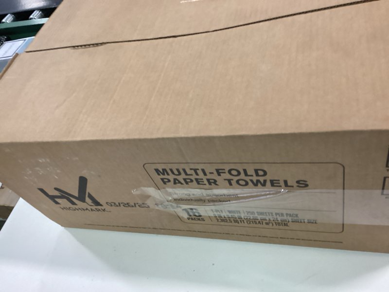 Condition photo showing New/Like New for Highmark® ECO Multi-Fold 1-Ply Paper Towels, 250 Sheets Per Pack, Case Of 16 Packs