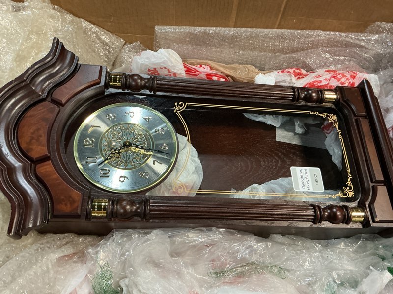 Condition photo showing Good Condition for seiko qxh004blh oak wood pendulum wall clock with chimes, dark brown, 28 x 12.5 x 6 inches
