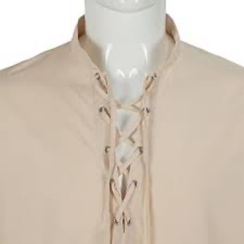 Spooktacular Creations Halloween Renaissance Shirt Costume Men, Beige Medieval Tunic Pirate Sleevele