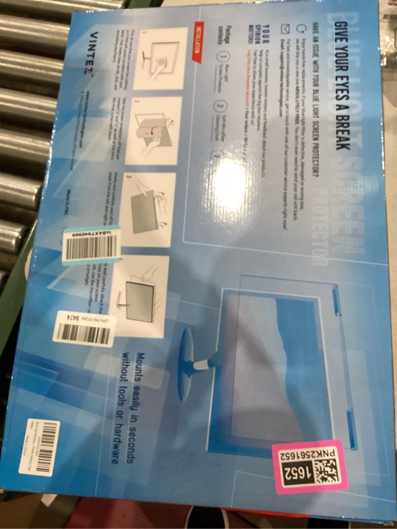 Condition photo showing Good Condition for VINTEZ Blue Light Screen Protector for 27 Inch Computer Monitor and Laptop – Anti-UV Blue Light Blocking Film for Desktop PC, Eye Protection Filter, 24" x 14", 1 Pack 1 Pack 27" DIAGONAL (16:9)